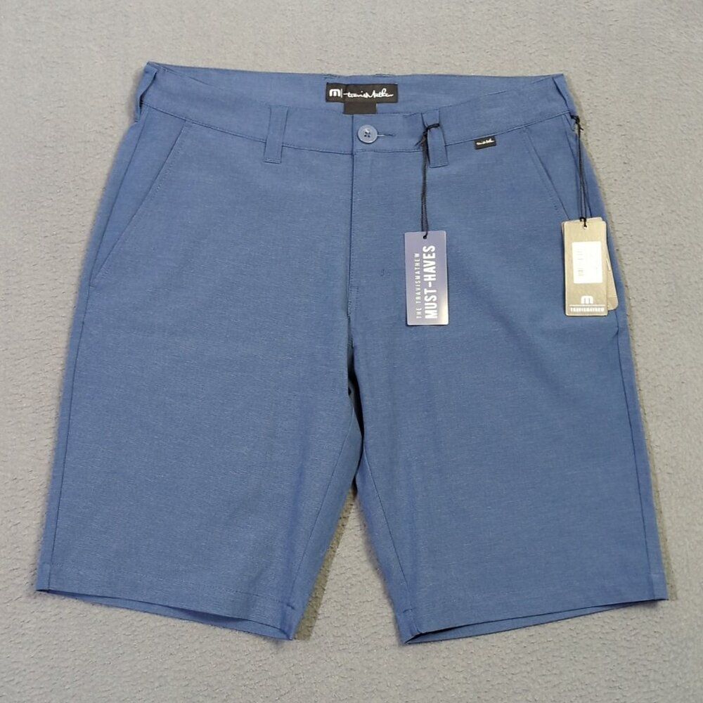 Travis Mathew Beck Shorts Men's 30 Blue 10" Stretch Performance Golf Casual NWT